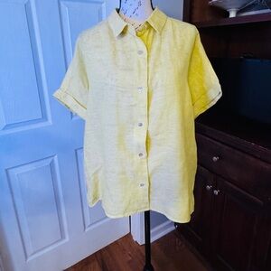 C&C California Yellow Button Down Shirt Lightweight Casual